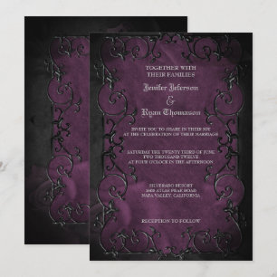 Invitation de mariage élégante gothique Halloween