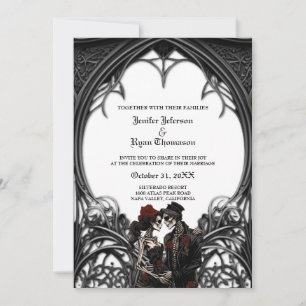 Invitation de mariage élégante gothique Halloween