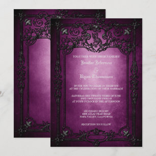 Invitation de mariage élégante gothique Halloween