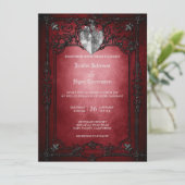 Invitation de mariage élégante gothique Halloween (Debout devant)