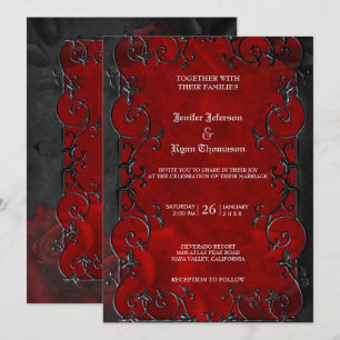 Invitation de mariage élégante gothique Halloween