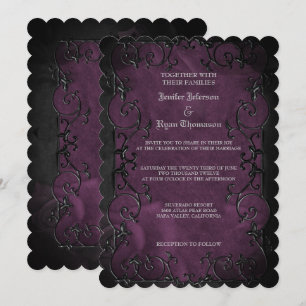 Invitation de mariage élégante gothique Halloween