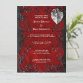 Invitation de mariage élégante gothique Halloween (Debout devant)