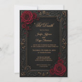 Invitation de mariage élégante gothique vintage (Devant)