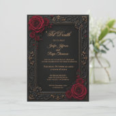 Invitation de mariage élégante gothique vintage (Debout devant)