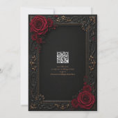 Invitation de mariage élégante gothique vintage (Dos)
