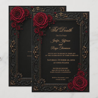 Invitation de mariage élégante gothique vintage