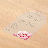 Invitation de mariage élégante grise à motif flora (Poser)