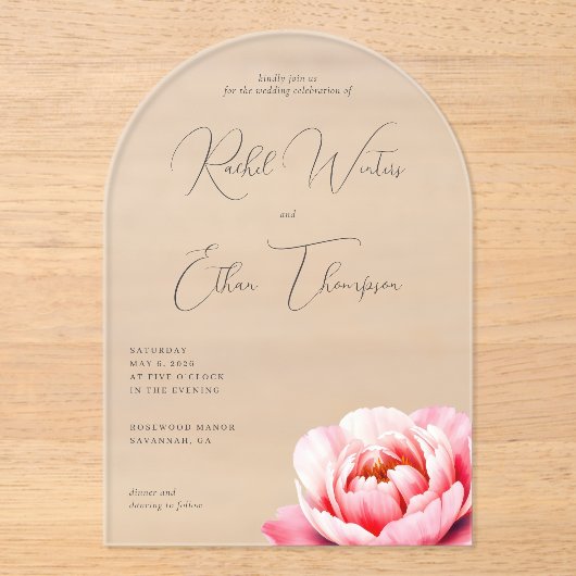 Invitation de mariage élégante grise à motif flora (Recto)