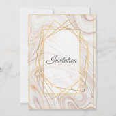 Invitation de mariage élégante, marbrée rose (Dos)