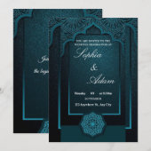 Invitation de mariage élégante marocaine (Devant / Derrière)
