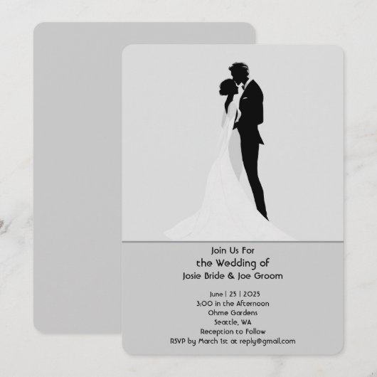Invitation de mariage élégante moderne (Devant / Derrière)