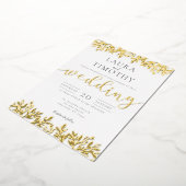 Invitation de mariage élégante moderne à motif flo (Rotation)