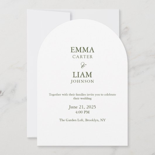 Invitation de mariage élégante moderne classique (Devant)