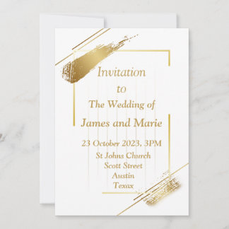 Invitation de mariage élégante, or simple