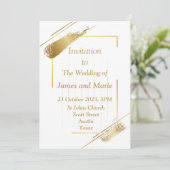 Invitation de mariage élégante, or simple (Debout devant)