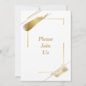 Invitation de mariage élégante, or simple (Dos)