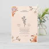 Invitation de mariage élégante ornée de roses (Debout devant)