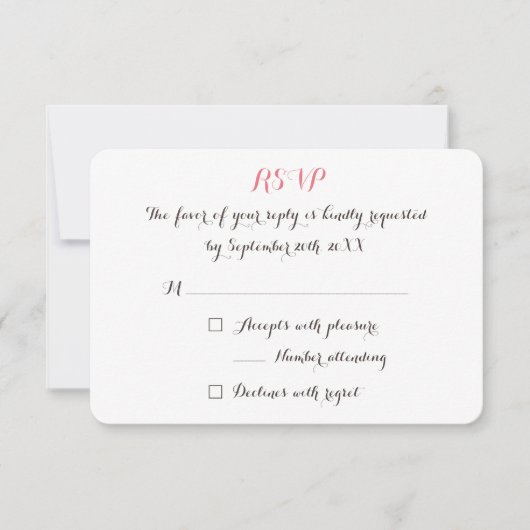 Invitation de mariage élégante personnalisée RSVP (Devant)