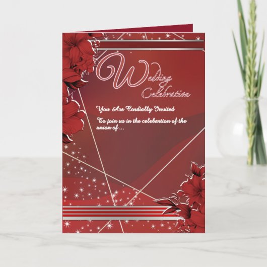 Invitation de mariage élégante pliée (Devant)