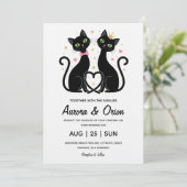 Invitation de mariage élégante pour chat noir (Debout devant)