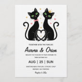 Invitation de mariage élégante pour chat noir (Devant)