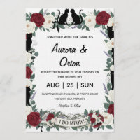 Invitation de mariage élégante pour chat noir