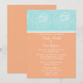 Invitation de mariage élégante pour Roses ravissan (Devant / Derrière)