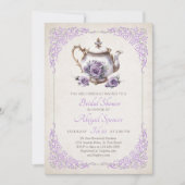 Invitation de mariage élégante pour une fête de th (Devant)