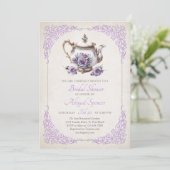 Invitation de mariage élégante pour une fête de th (Debout devant)