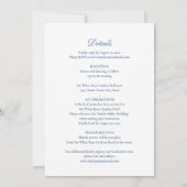 Invitation de mariage élégante recto-verso Bleu (Dos)