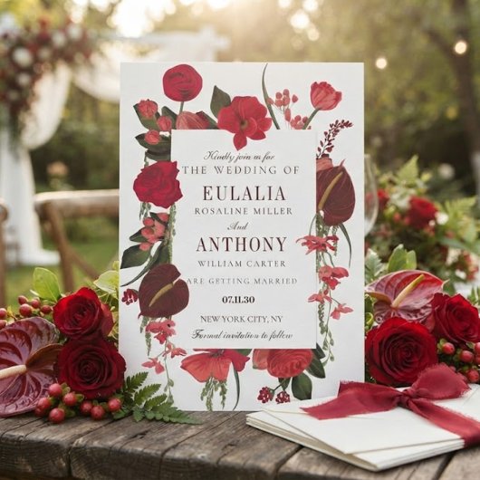 Invitation de mariage élégante romantique