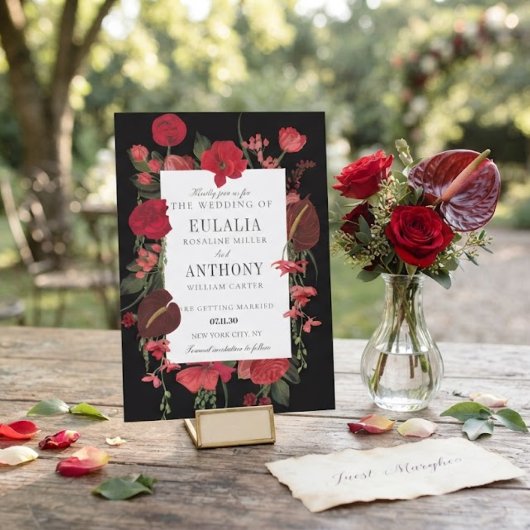 Invitation de mariage élégante romantique