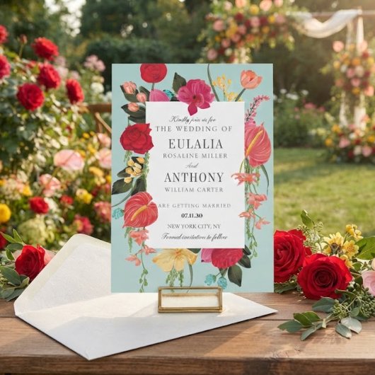 Invitation de mariage élégante romantique