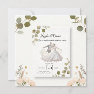 Invitation de mariage élégante – Romantique minima