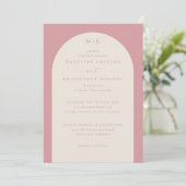 Invitation de mariage élégante rose (Debout devant)