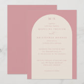 Invitation de mariage élégante rose (Devant / Derrière)