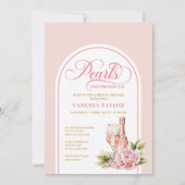 Invitation de mariage élégante rose et or (Devant)