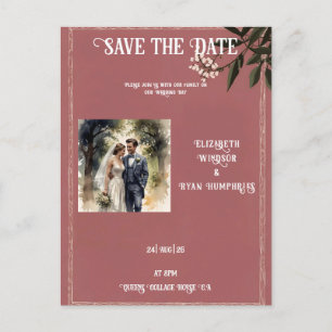 Invitation de mariage élégante rose Photo