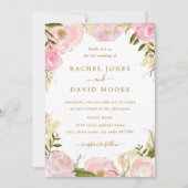 Invitation de mariage élégante rose rose (Devant)