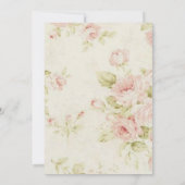 Invitation de mariage élégante rose rose florale v (Dos)