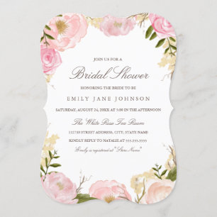 Invitation de mariage élégante rose rose pour une