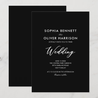 Invitation de mariage élégante SIMPLE CLASSIQUE no