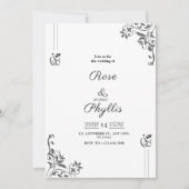 Invitation de mariage élégante simple en gris avec (Devant)