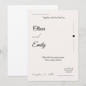 Invitation de mariage élégante - simple moderne (Devant / Derrière)