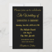 Invitation de mariage élégante simple or et noir (Devant)