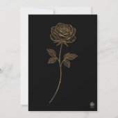 Invitation de mariage élégante simple or et noir (Dos)