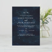 Invitation de mariage élégante sous les étoiles Mo (Debout devant)