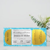 Invitation de mariage élégante sur billet noir (Debout devant)