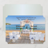 Invitation de mariage élégante sur la plage tropic (Devant / Derrière)